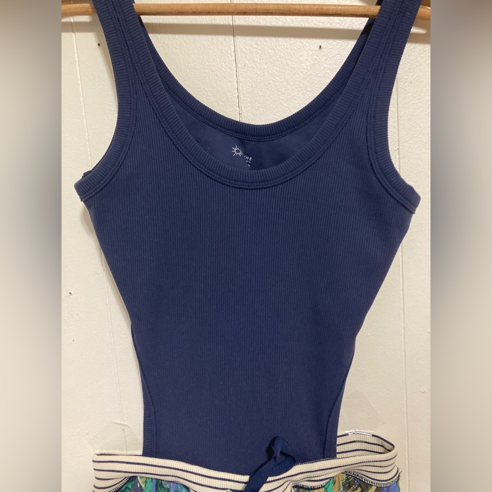 Aerie Active Romper Dress Mini Skort One Piece Tropical Cut Out Medium - Picture 7 of 13